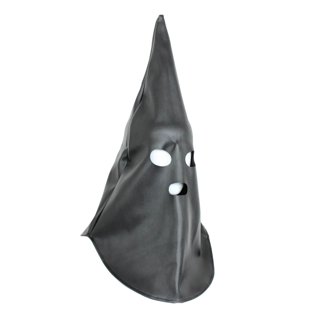 Fetish Cosplay Hood Superior PU Bondage Mask for Adult Women Man Open Mouth Nightwear Role Play Halloween Party Games Headgear