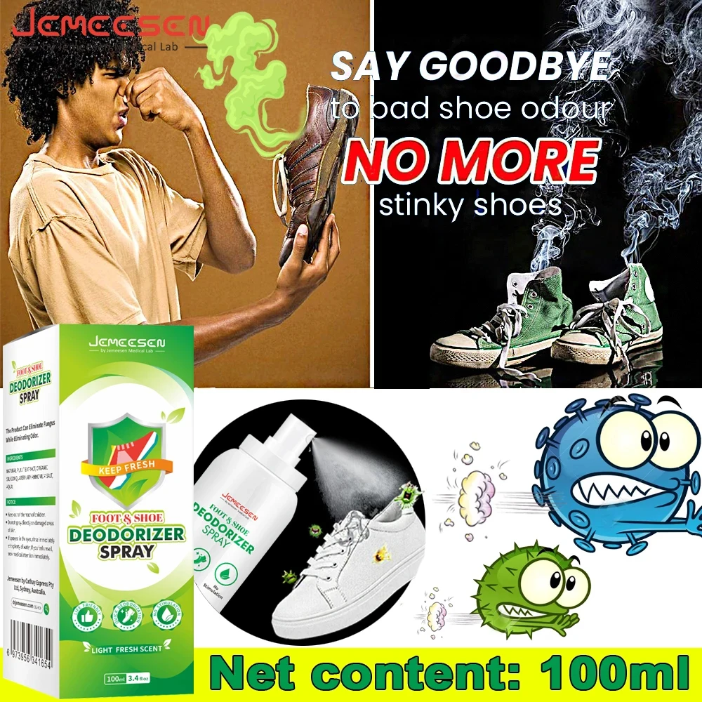 Jemeesen Foot Artifact Socks Foot Care Shoes & Foot Deodorization Spray Perfume Foot Odor Shoe Odor Deodorant Odor Removal Spray