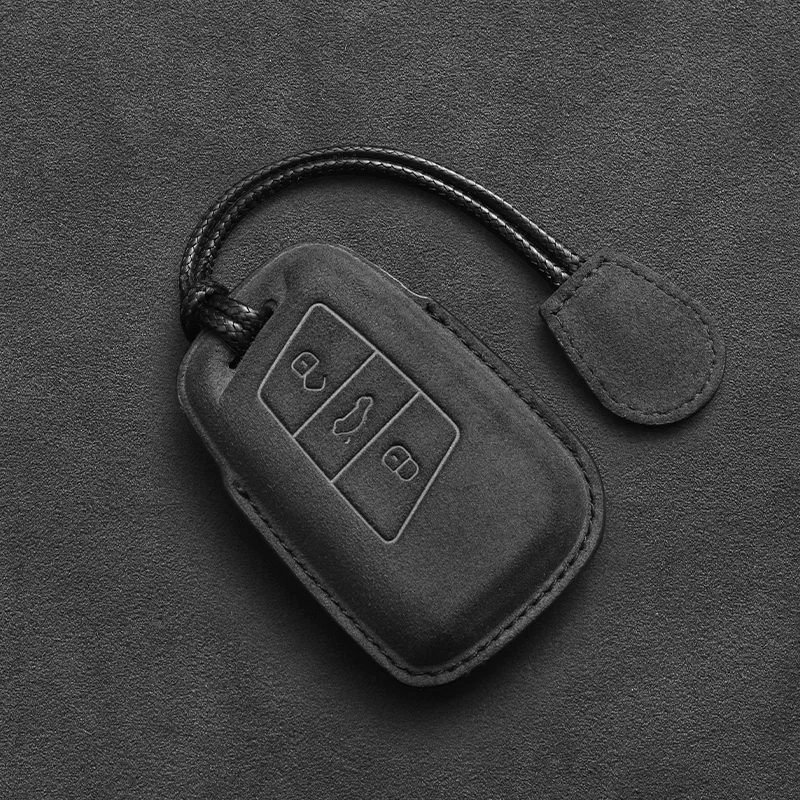 Suede Leather Car Key Case For Volkswagen VW Tiguan MK2 Magotan Passat B8 CC 2017 2018 For Skoda Superb A7 Key chain