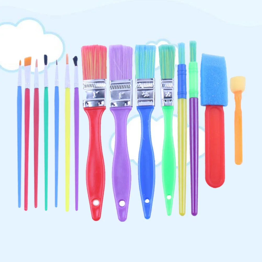 15-in-1 's Art Painting Kit Sponge Brushes Set for Ages 3-12 Safe Educational Painting Supplies for Watercolor