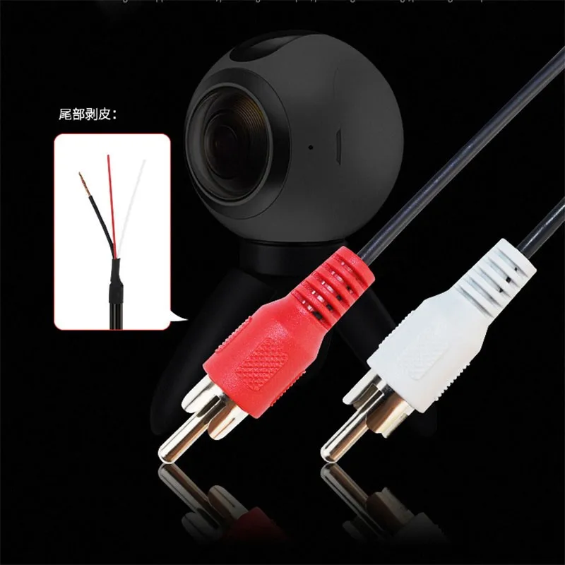 20cm 2 RCA Male diy Car Audio Cable AV Video connector extension cord wire Y plug to 2 RCA 3.15mm male Adapter For Video B1