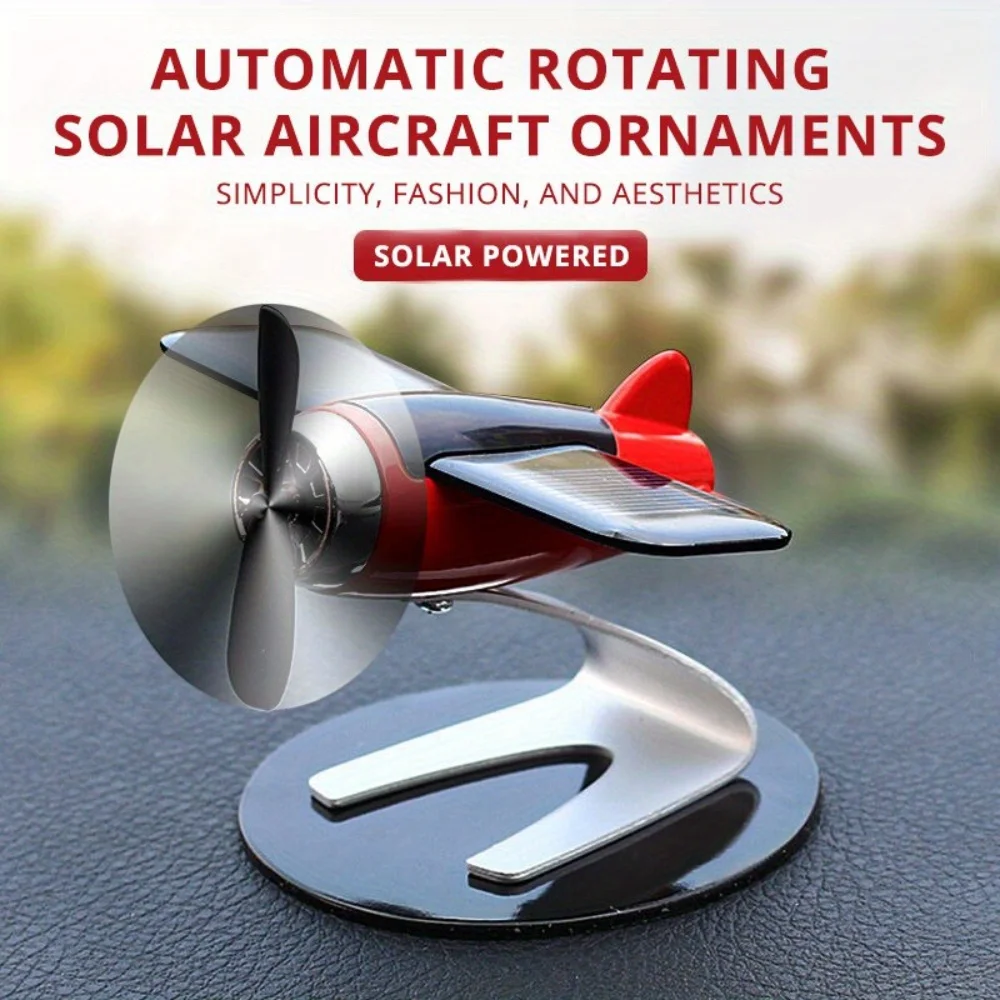 Solar Airplane Creative Men\'s Car Decoration Car Interior Accessories Desktop Ornament Gift For Woman, Man, Car Enthusiast