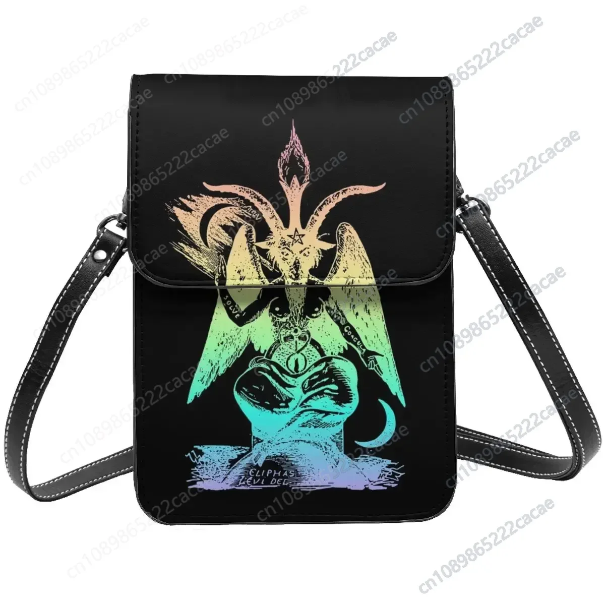 Pastel Rainbow Baphomet Shoulder Bag demon pastel goth gothic Outdoor Woman Mobile Phone Bag Gifts Funny Leather Bags