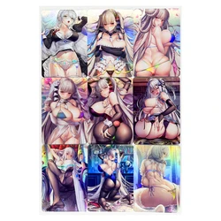 9pcs/set ACG Sexy Busty Black Silk Beautiful Girl Refraction Process Toys Hobbies Collectibles Game Collection Anime Cards