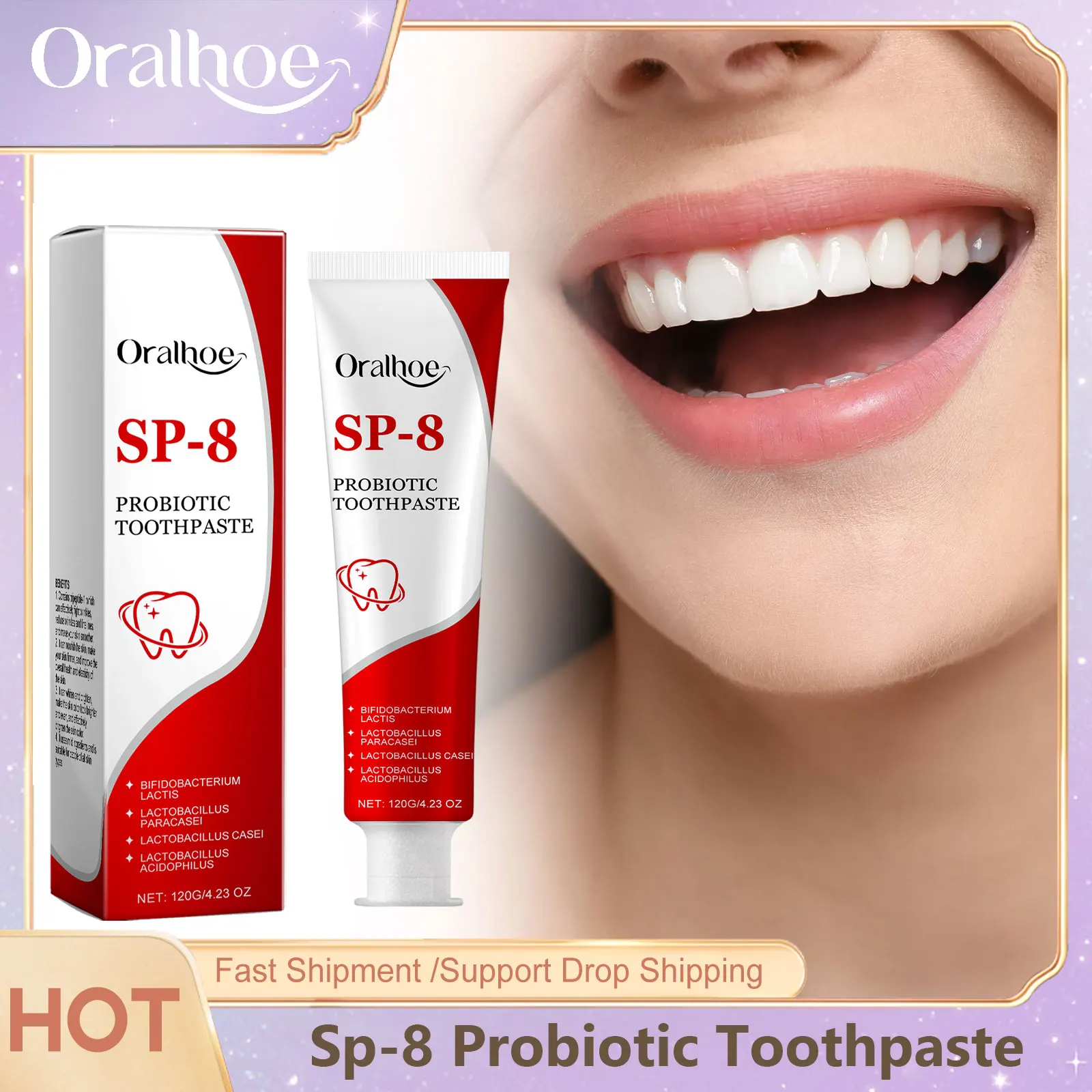 Sp-8 Probiotic Toothpaste Brightening Remove Plaque Stains Mint Fresh Breath Deep Cleaning Oral Hygiene Teeth Whiten Toothpaste