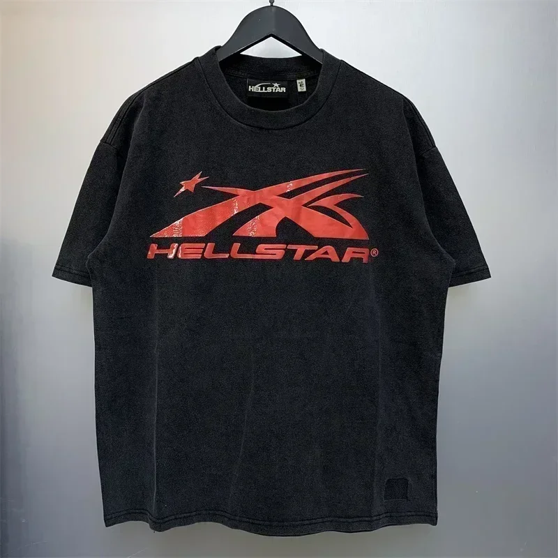 

2024ss Black Washed T-Shirts Men Women 1:1 High Quality Logo Printing Oversized Short Sleeves