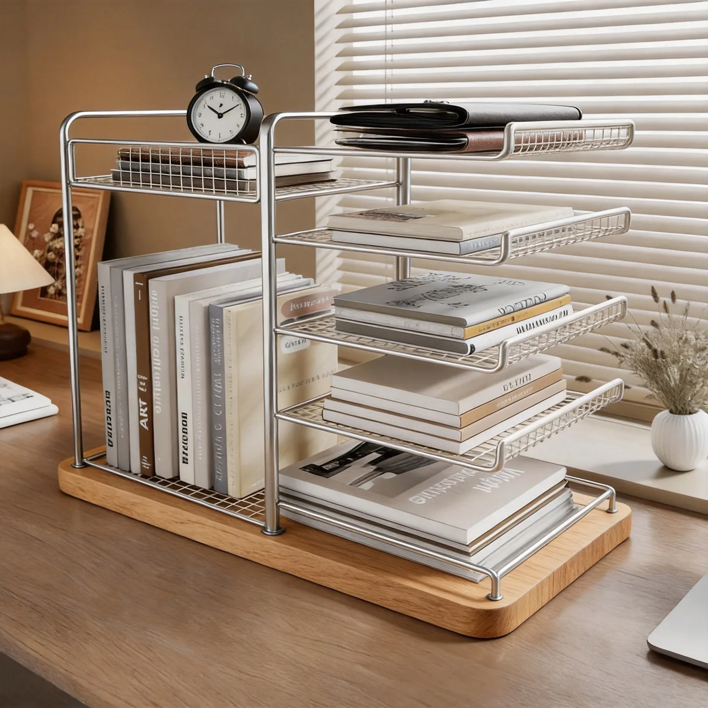 YFY Desktop Bookshelf Subject Classification Shelf Vertical Multi-layer Storage Shelf Book Organizing Shelf Desk Small Bookcase