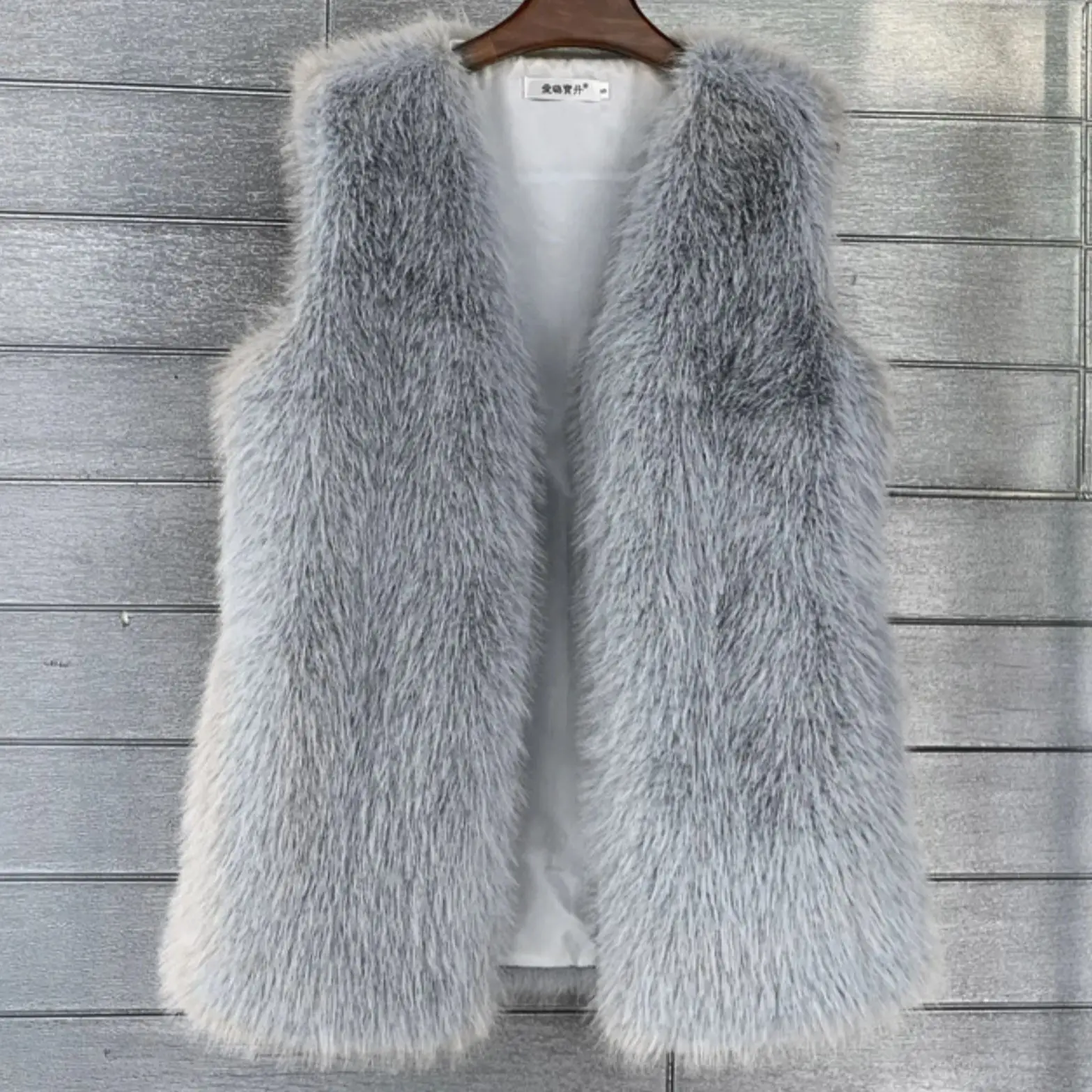 

Imitation Fox fur winter medium length faux fur vest for warm women's vest jacket soft