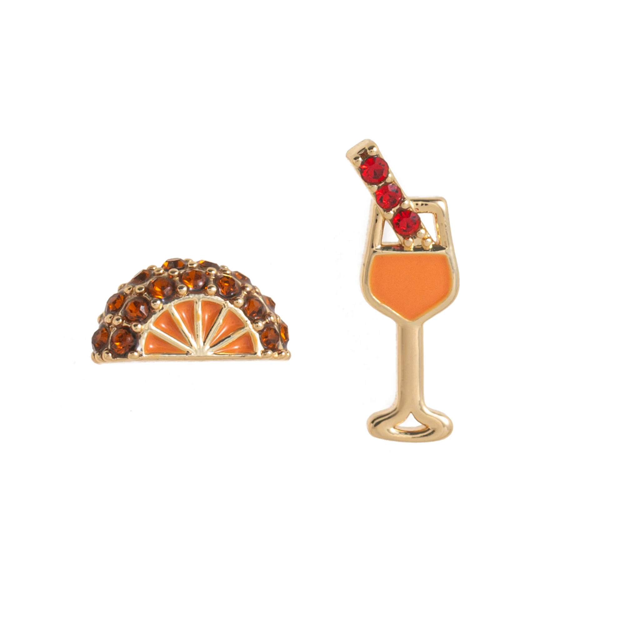 Food-Shaped Dangle Earrings, 14K Gold Plated