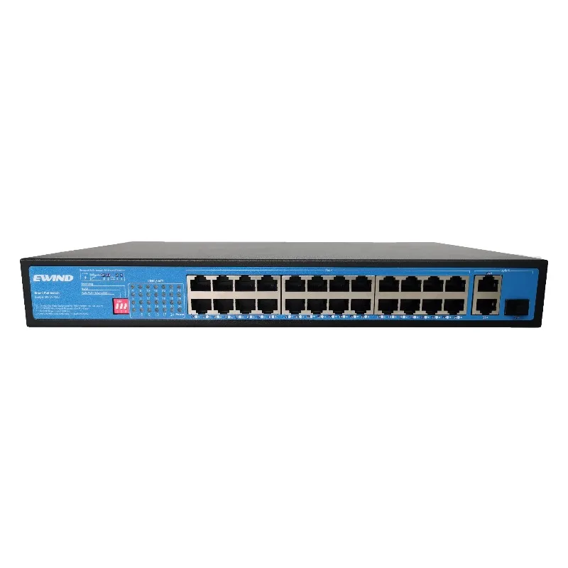 EW-S1827CF-AP Best Price Watchdog PoE Switch 16 Port 100M with 3 Gigabit Uplink RJ45 SFP Switch Ethernet PoE