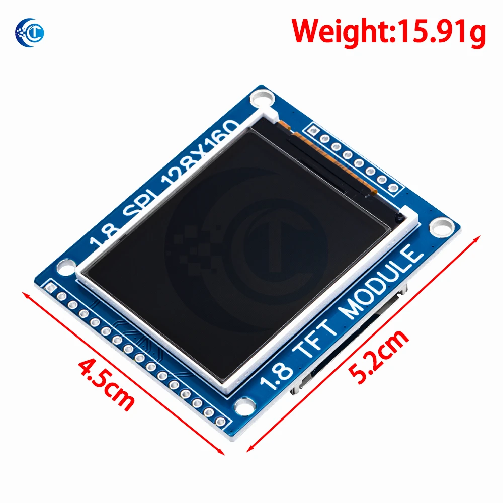 3,3 V/5 V SPI TFT LCD-module (1,8 inch): 128x160 dotmatrix, PCB-adapter IC – compatibel voor Arduino en LCD1602