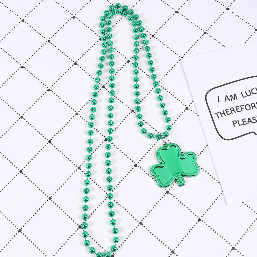 

Irish Party Dress Up St Patrick Day Photo Decor Necklace Glasses Accessory Set Festive Shamrock Wristband Bright Atmosphere