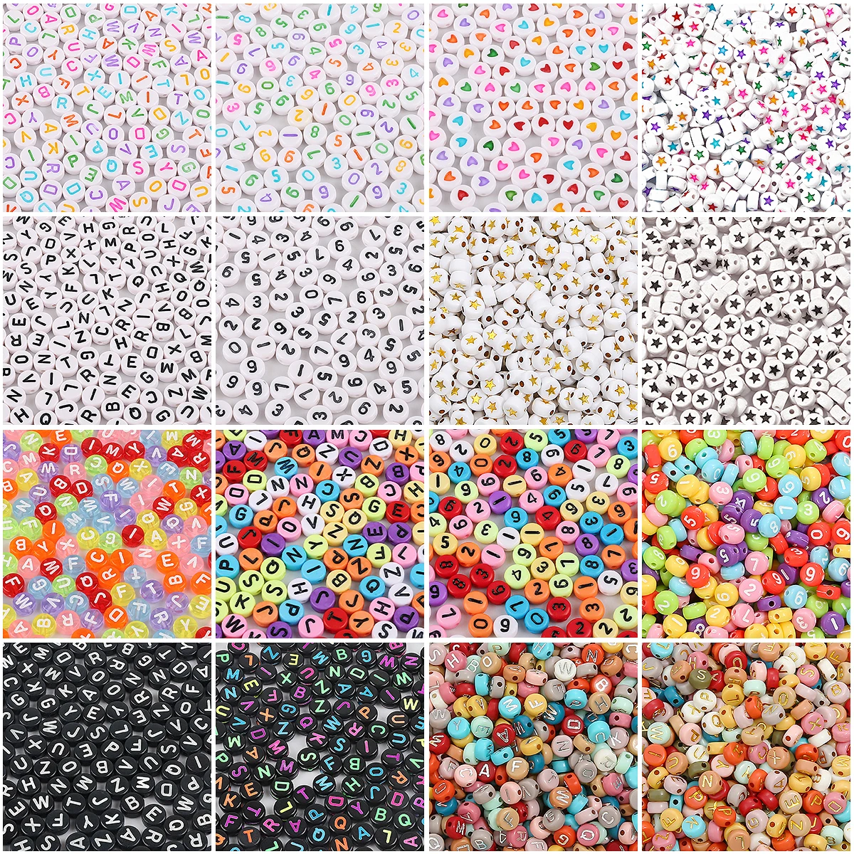 

Premium 7x7mm Round Flat Acrylic Alphabet Beads for DIY Jewelry - Perfect for Handmade Bracelets & Necklaces - 1.5mm Hole 100pcs