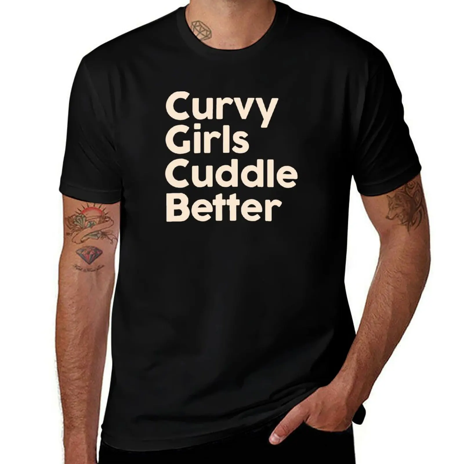 Curvy Girls Cuddle Better T-Shirt Minimalist Graphic Tee Shirt T-Shirt