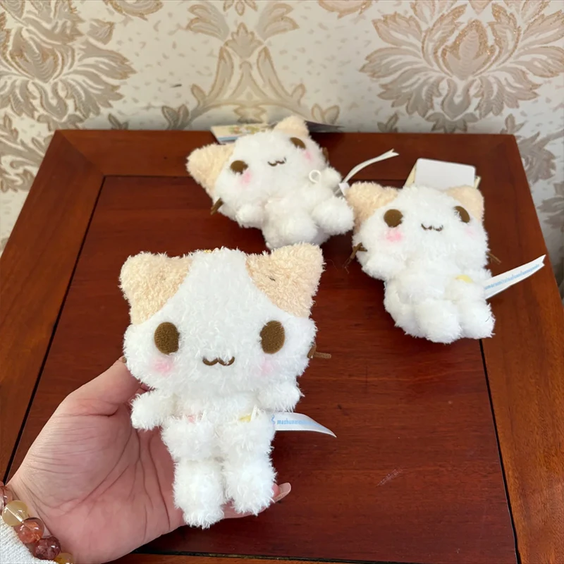 Uroczy breloczek z pluszową lalką w kształcie kota z pianki marshmallow, kreskówkowy, kawaii, zawieszka, akcesorium do torebki dla dziewczyn w stylu Y2K, zabawka, prezent urodzinowy
