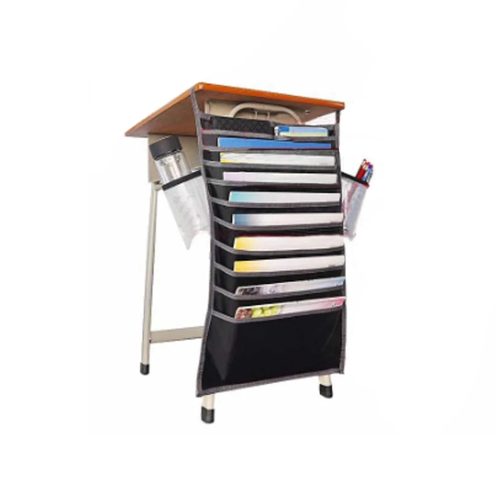 

Desk Hanging Bag Book Bags for Student Desks Multifunction Pocket Storage Black Organizer