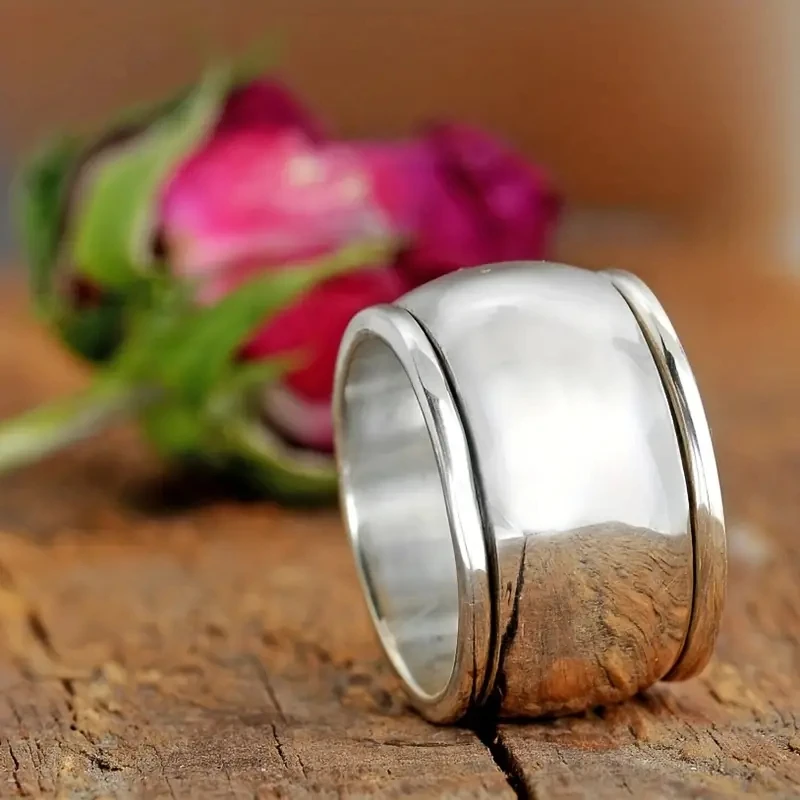 Huitan Men/Women Smooth Rings Simple Versatile Couple Rings Daily Wear Hip Hop Y2K Accessories Cool Girls Boys Statement Jewelry
