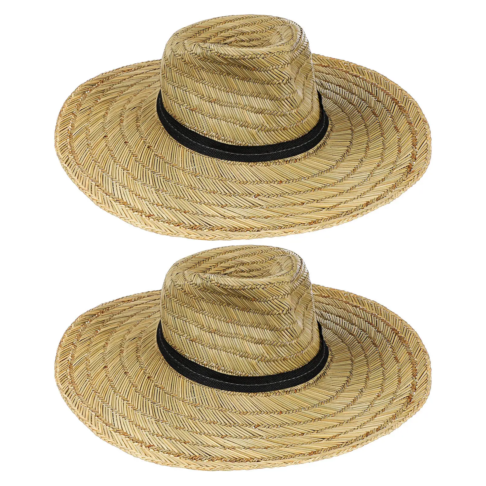 Cowboy Hat Straw - 2Pcs Wide Brim Straw Hats Men