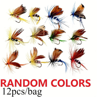 12pc Premium Fly Fishing Flies Kit Hand-Tied Lures for Trout, Bass, Salmon Effective in Saltwater and Freshwater