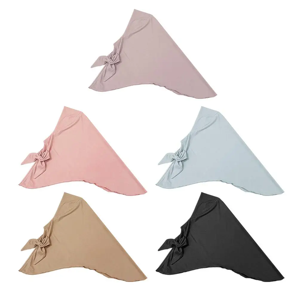 Muslim Kids Girls Hijab Vertical Stripe Worship Hat Summer Accessory For 2 To 6 Years Old Children Fabric Type