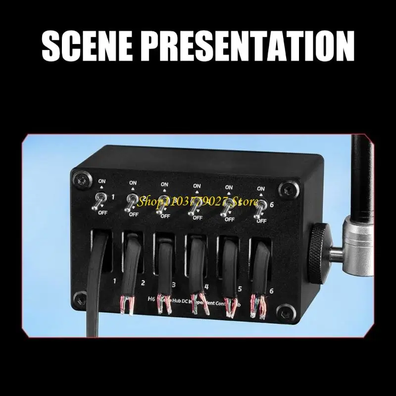 C4DF Cable Controller Box with 6 Channel Independent On Off Control, ABS Housing for Desktop Wiring Arrangement and Centralized