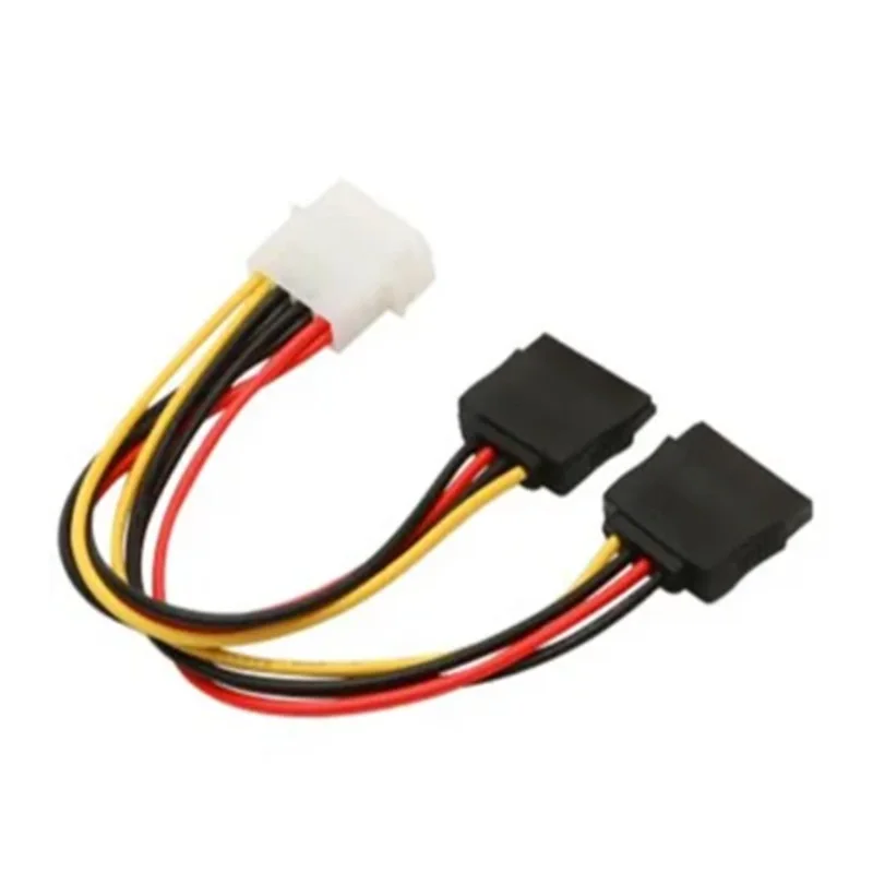 

4Pin IDE Male Molex to Dual SATA 15pin Female 4-pin Y Splitter Adapter Hard Drive Power Supply Cable 4Pin to 2 SATA Female cable