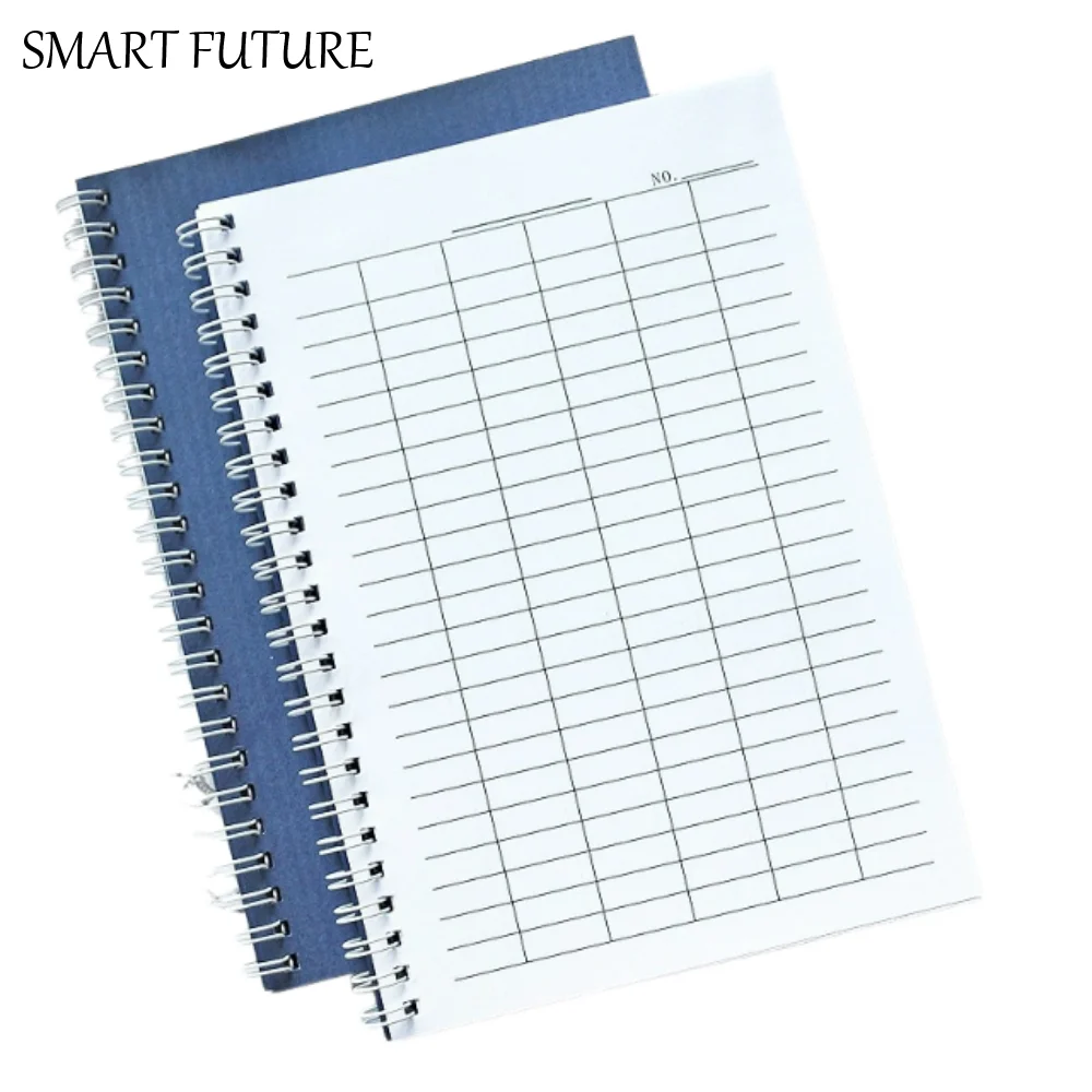 غطاء قوي دفتر ملاحظات حلزوني صفحات خطية عالمية متعددة الوظائف سجل مالي كتاب تخطيط شبكي فارغ تخطيط عمودي