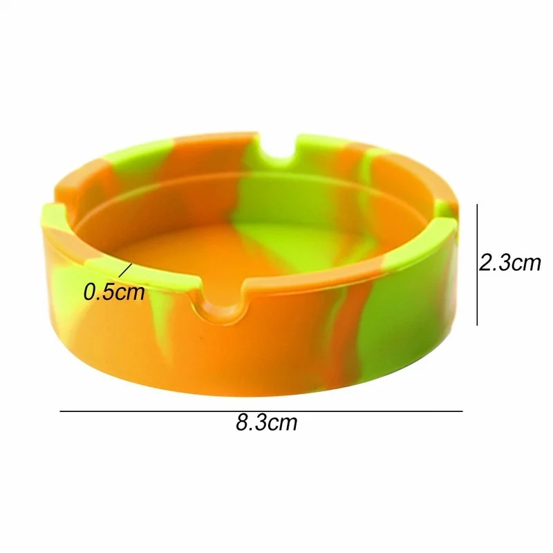 Colorful Silicone Gel Ashtray Luminous Circular Fluorescent Smoke Creative Cigarette Ca