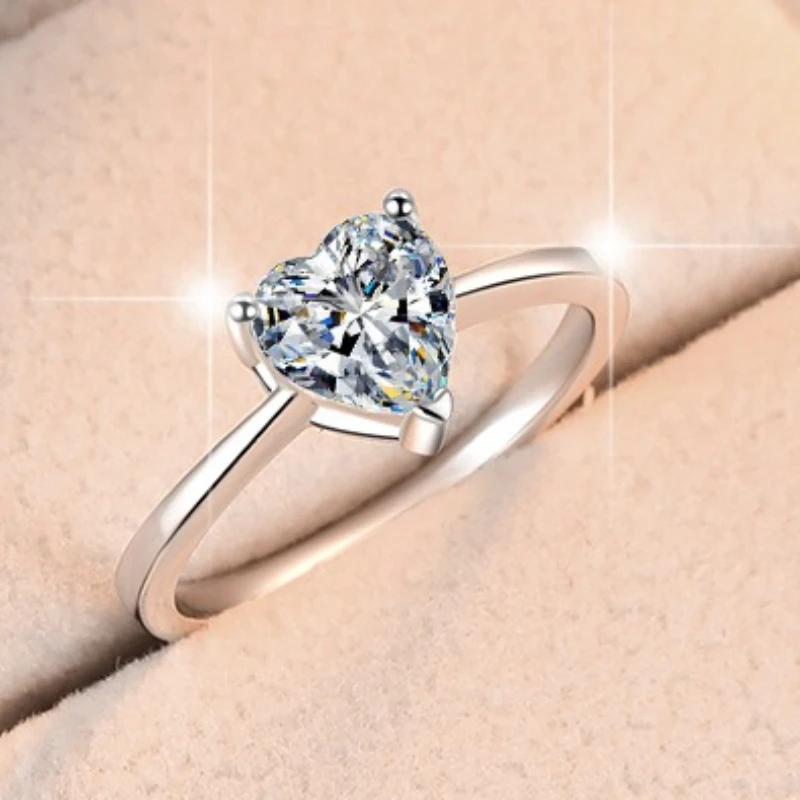 925 Sterling Silber Geometrischer Zirkonia Stapelring für Damen Trendiger Platinbeschichteter Marken-Partyschmuck Accessoires