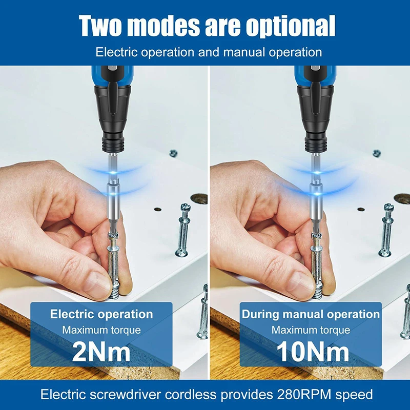 Peix recarregável elétrica manual duo chave de fenda elétrica screwdri3.6v sem fio mini ferramenta elétrica com luz led para diy doméstico