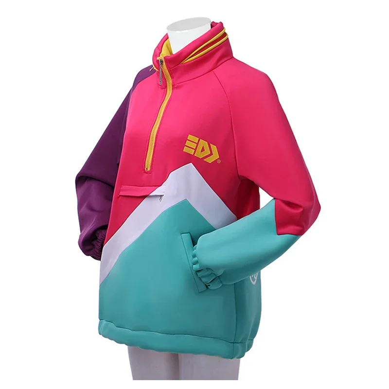 Cosplay Legend Game Splatoon Vintage Cosplay Costume Top Women Men Casual Pullover Sweatshirt Coat Contrast Color Zipper Hoodie