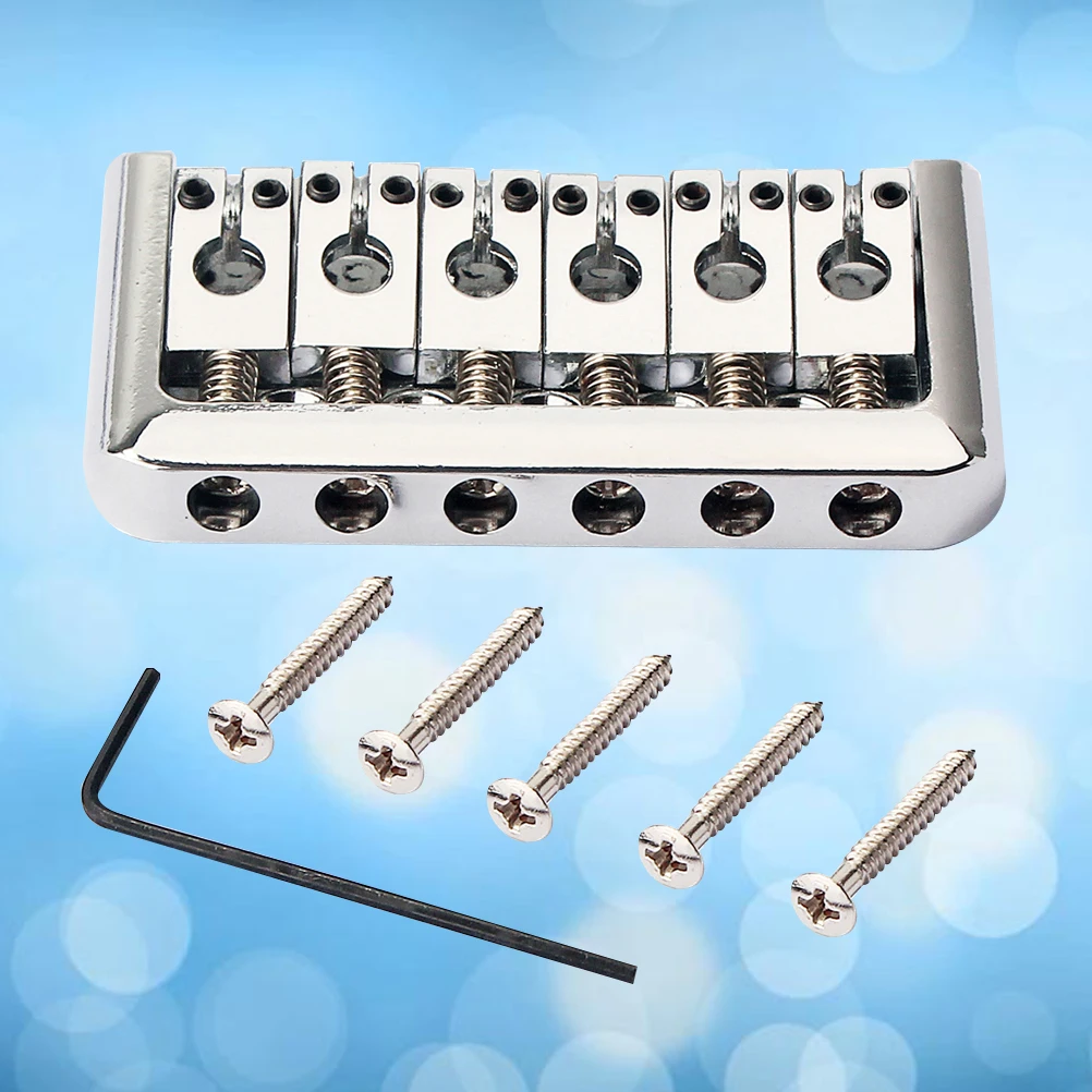 

Fixed Guitar Bridge 6-Saddle Ashtray Tailpiece For Tl Style Electric Guitar Replacement Silver Compatible With Bridge