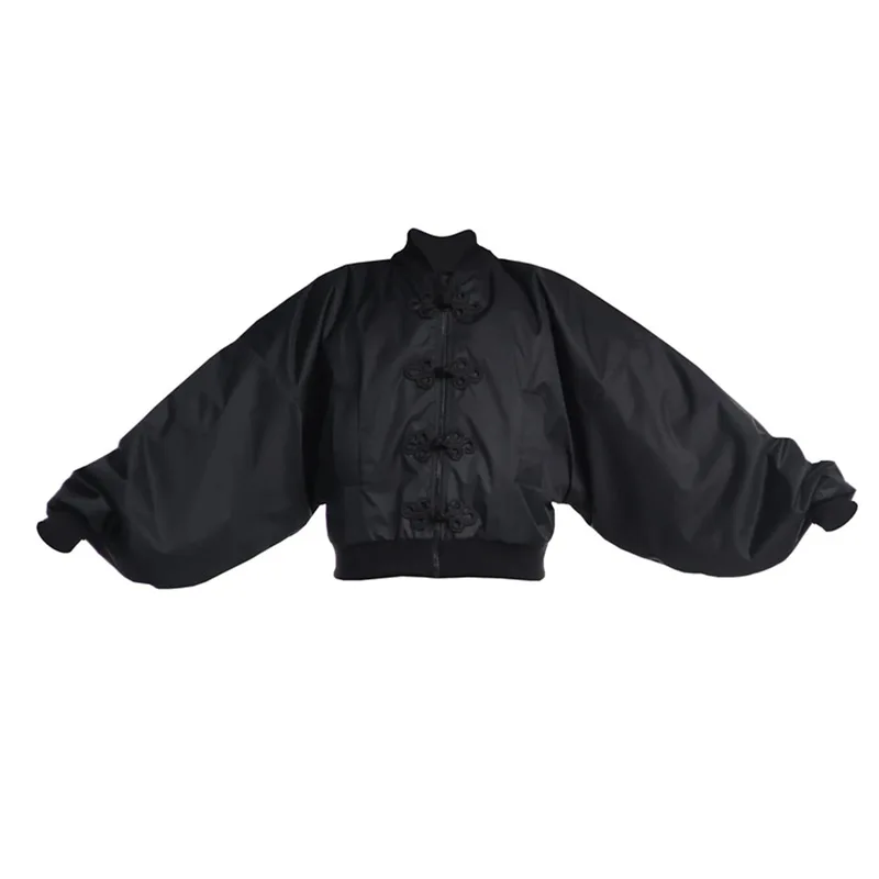 سترة قصيرة أنيقة مصممة بعقدة صينية وزر وسحاب ملابس خارجية عصرية متعددة الاستخدامات ملابس خروج نسائية للخريف #6