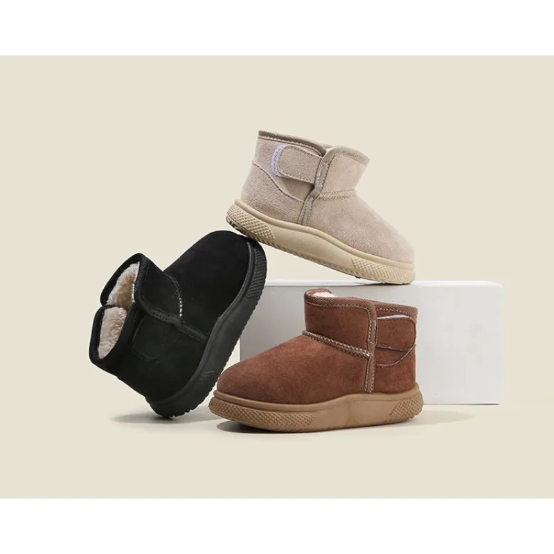 Kid's Winter Boot 2026 Winter New Cotton Shoes for Boy Children's Snow Boot Fleece-lined Kids' Boots Зимние Ботинки Детские