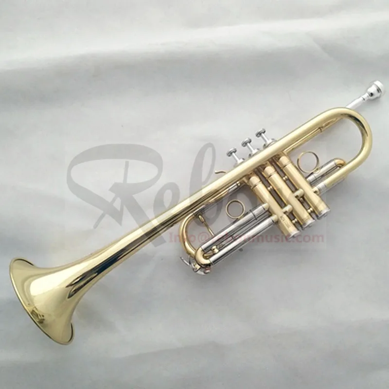 Weifang Rebon C key Gold Silver Trumpet