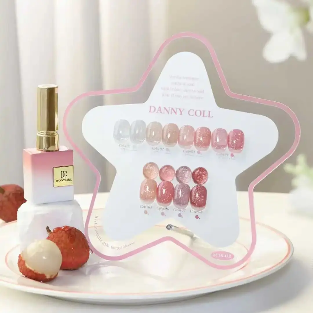 

Lemcco 8 шт. Lichi розовый светоотражающий набор гель-лаков для ногтей с дисплеем, блестящий блеск, замачиваемый УФ-гель с блестящим эффектом, дизайн ногтей