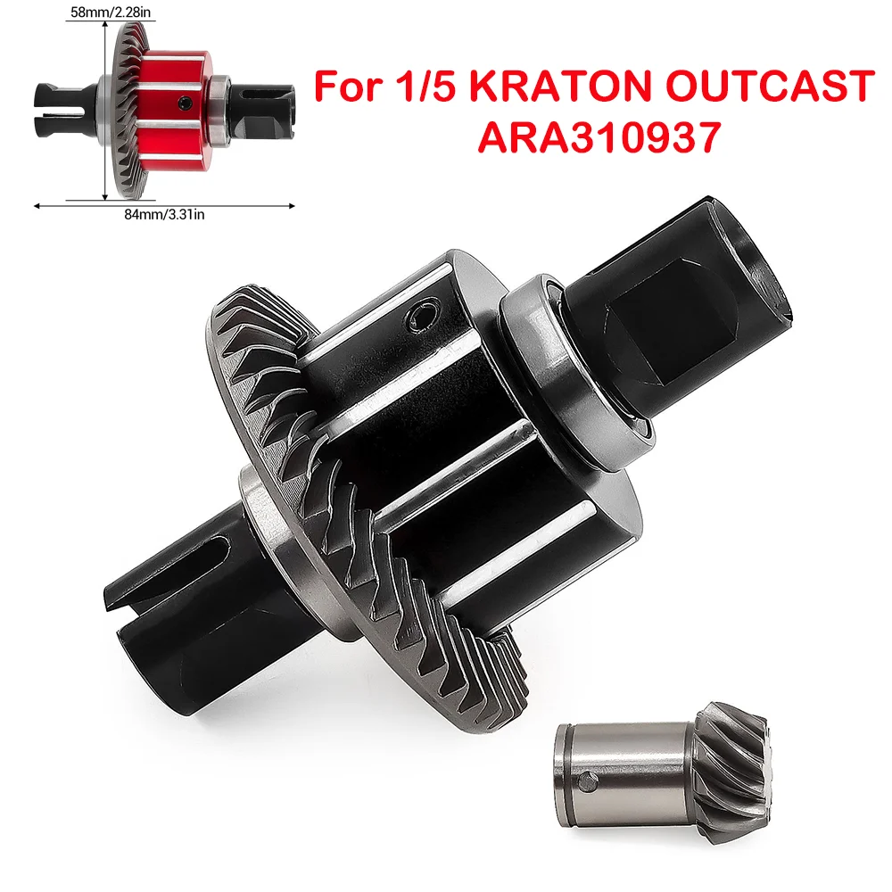 Differential Assembly Set for 1/5 KRATON OUTCAST ARA310937 Front and Rear Universal Chrome Steel 39+12T W299 Accessories