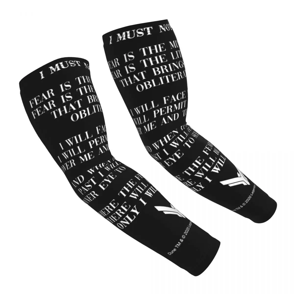 Litany Against Fear Dune 2020 引用アームスリーブ男性女性日焼け止め UV 保護タトゥーカバーアップスポーツ冷却サイクリング