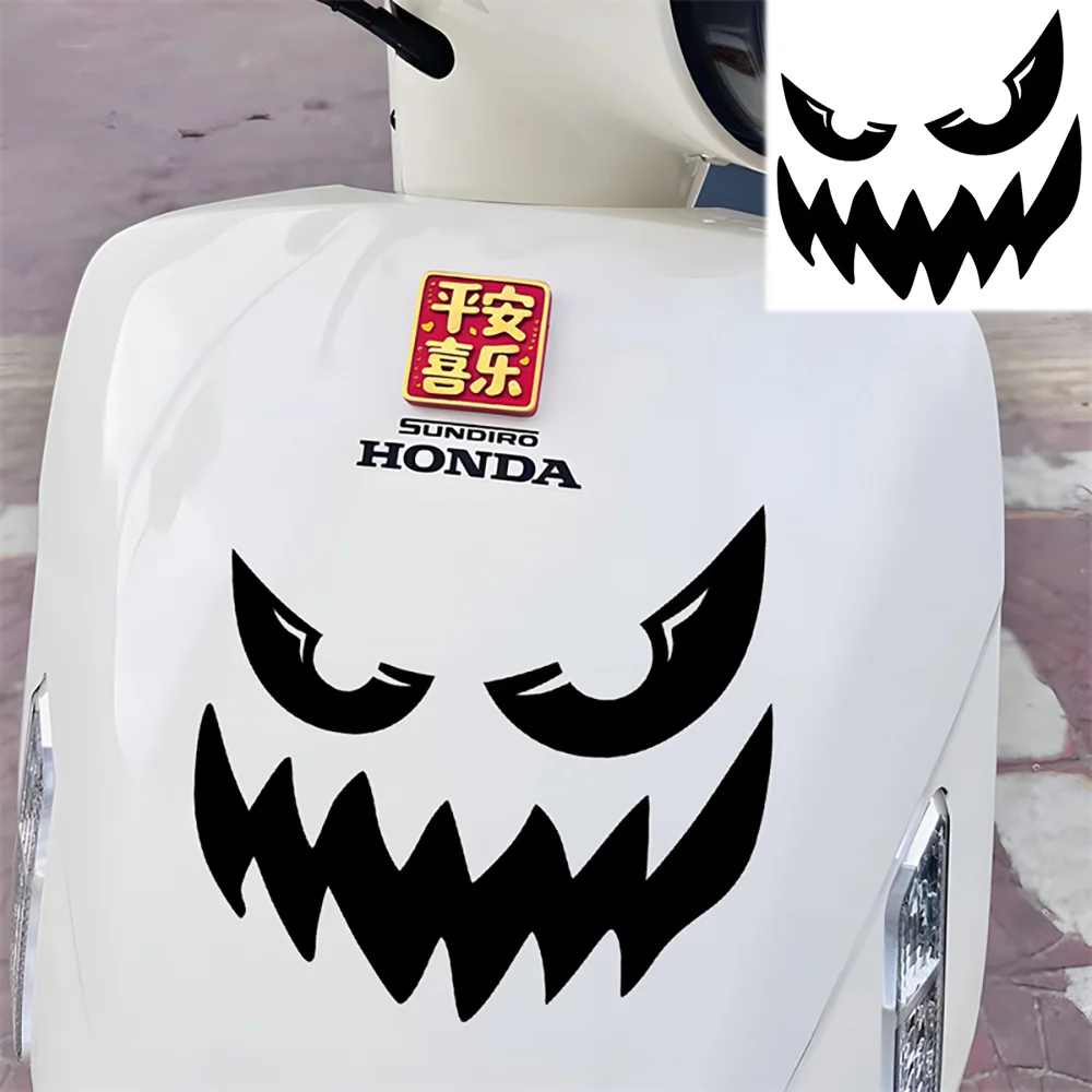 Devil Grin Reflective Waterproof Car Stickers Decor Motorcycle Scooter Auto Body Helmet Windshield Fuel Tank Decal Accessories