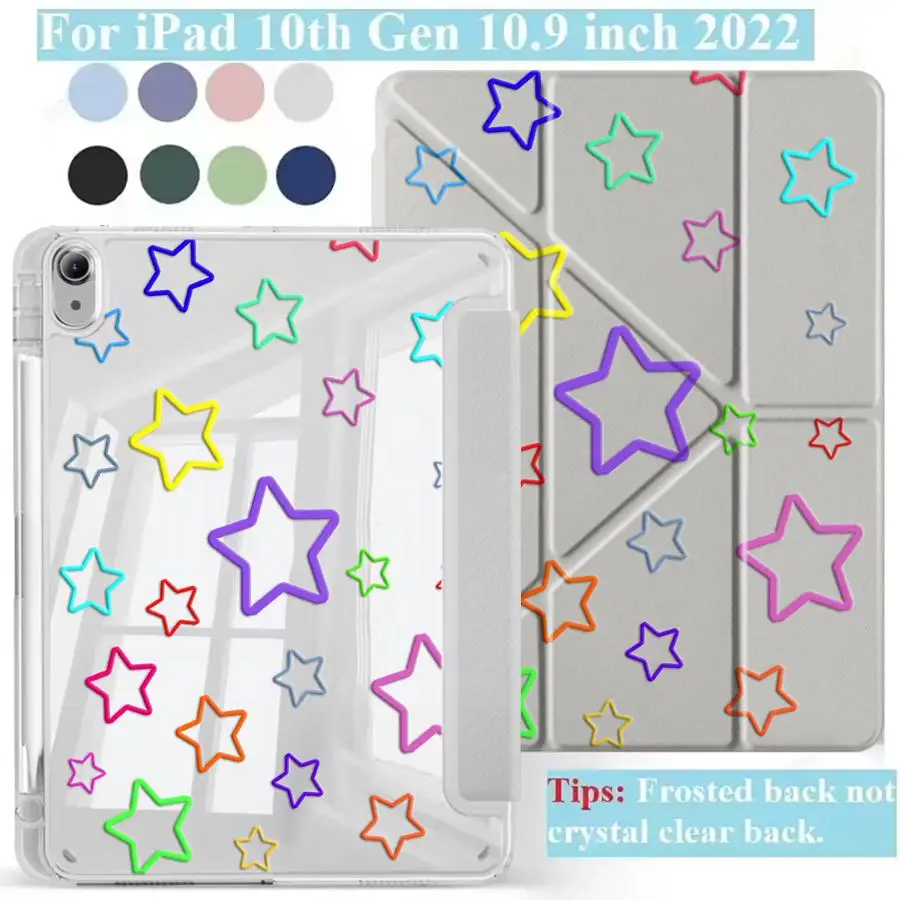 

Holder Cover Tablet Case For iPad Pro 2025 Air 4 5 M3 M2 M4 11inch Pro 11th 10th 9th 8th 7th 12.9inch Mini 6 7 Y-Fold Colorful