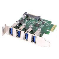 A65I Low Profile 4 Ports PCI-E to USB 3.0 HUB PCI Express Expansion Card Adapter 5Gbps USB1.1/2.0/3.0 Operating Systems