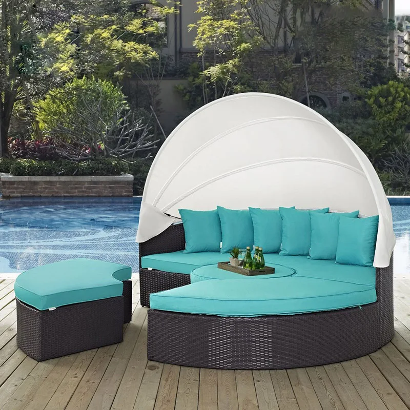 

Outdoor rattan large round bed leisure