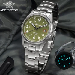 ADDIESDIVE Sapphire Automatic Mechanical Watch Steel 39mm Green Dial Couple Watches Luxury BGW9 Luminous Waterproof Wristwatches