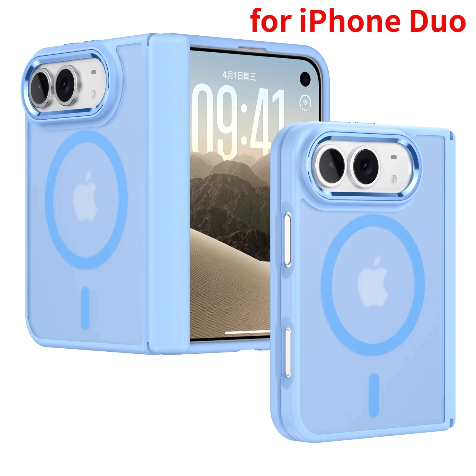 High Quality Translucent Matte Magnetic Case for iPhone Duo, Suitable for Magsafe Double Layer Light Armor Case