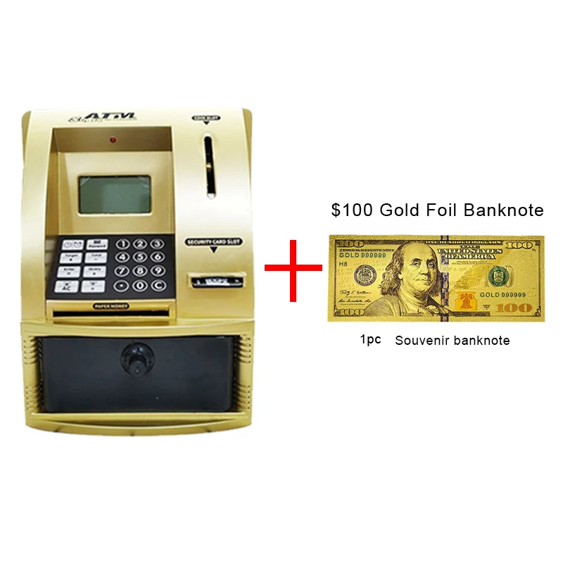 

Real Money Box Piggy Bank, Electronic ATM Savings Box for Coins Cash, Safe Large Coin Bank Password Lock for Children