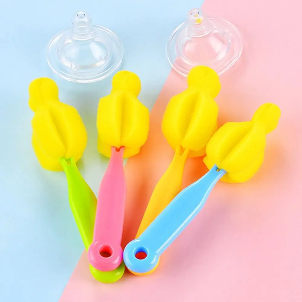 360 Degree Bottle Brush Handheld Portable Bottle Cleaner Multifunctional Soft Nipple Pacifier Brush