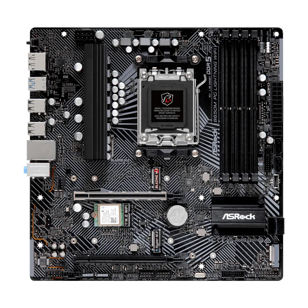 اللوحة الأم ASRock B650M PG LIGHTNING WIFI تدعم AM5 Ryzen 7 7700X 7800X3D Ryzen 5 7600X CPU 4xDDR5 M.2 HDMI mATX اللوحة الرئيسية