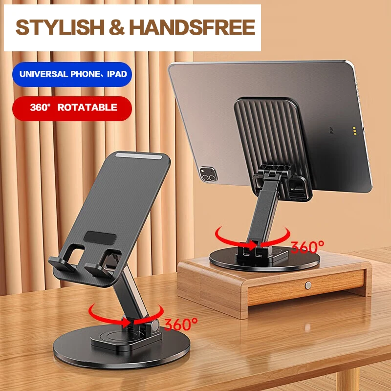 Universal All Aluminum Alloy Portable Tablet Holder 360 Degrees Rotate For IPad IPhone 16 Holder Tablet Mobile Phone Stand Mount