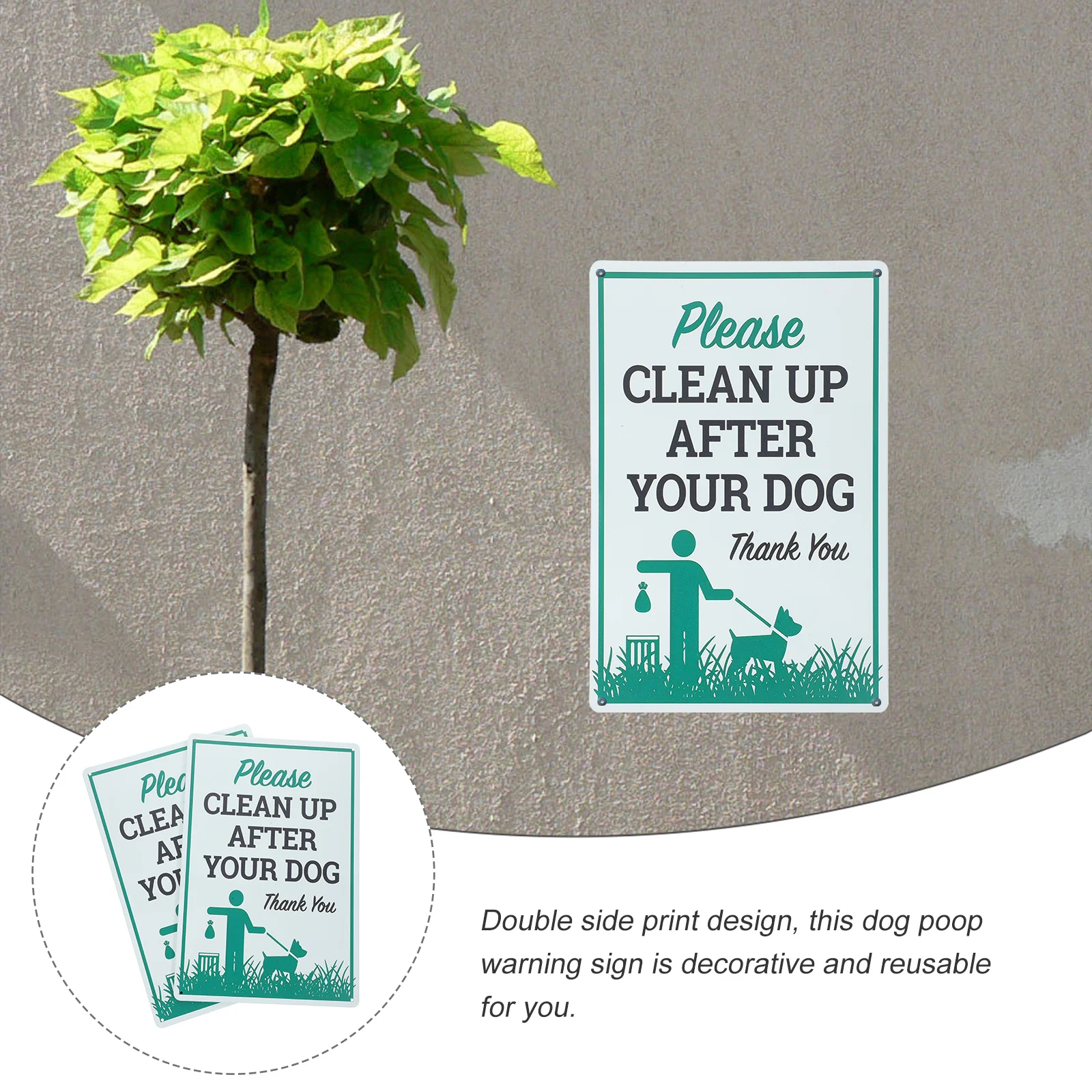 

2pcs Retro Dog Up After Your Dog Warning Signs No Toilets Lawn Notice Up After Garden Decor Iron Home