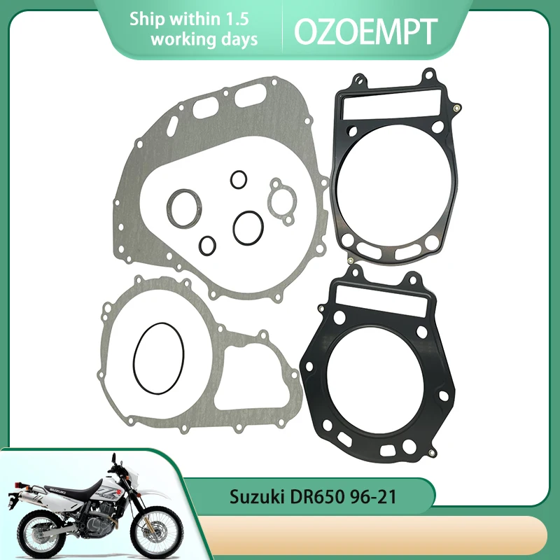 

OZOEMPT Engine Cylinder Crankcase Repair Gasket Apply to Suzuki DR650 96-21